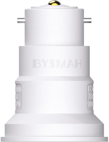 BYSMAH B22 to E27 Adapter,Bayonet to Screw Bulb Adaptor Fitting for Ceiling Fan Light Bulb，BC to ES Lamp Base Socket Converter for LED and Incandescent and CFL Bulbs