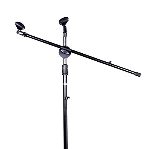 Image of MX Professional Boom Microphone Stand - Heavy‑Duty Adjustable Mic Stand with 36″ Telescopic Boom, 2.5 lb Desk Mount Base, 360 Swivel & Carry Bag