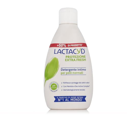 Lactacyd Protezione ExtraFresh, Detergente per l'Igiene Intima, Pelli Normale, Offre Freschezza Prolungata ed Aiuta a Prevenire i Cattivi Odori, Dermatologicamente Testato, 300 ml