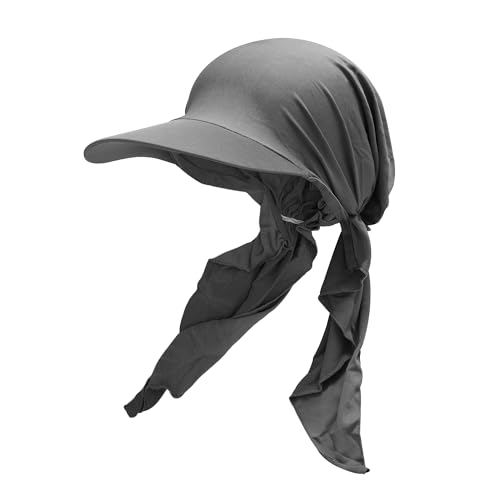 ZLYC Damen Sommer Chemo Kopfbedeckung mit Krempenvisier Vorgebundene...