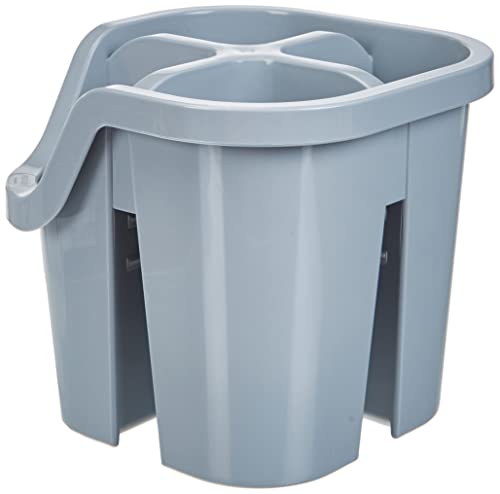 Addis Eco 100% Recycled Plastic Cutlery Utensil Drainer Tray holder caddy with 4 compartment Light Grey