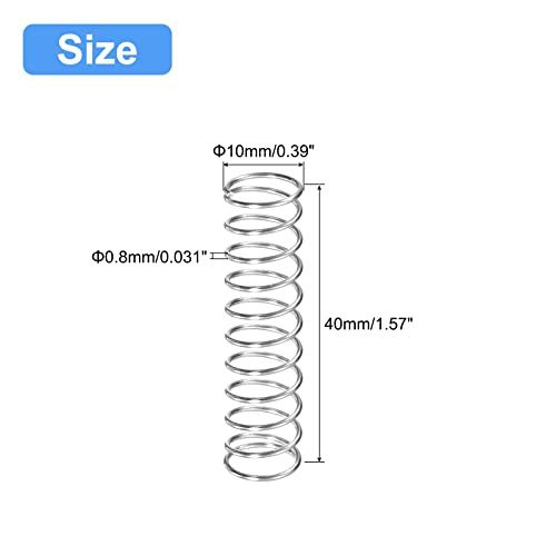 Image of uxcell 5Pcs Compression Spring 304 Stainless Steel 10mmOD,0.8mmWD,40mmFL
