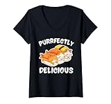 Photo Gallery donna purrfectly delicious kawaii carini gatti sushi dormire maglietta con collo a v Photo Gallery donna purrfectly delicious kawaii carini gatti sushi dormire maglietta con collo a v