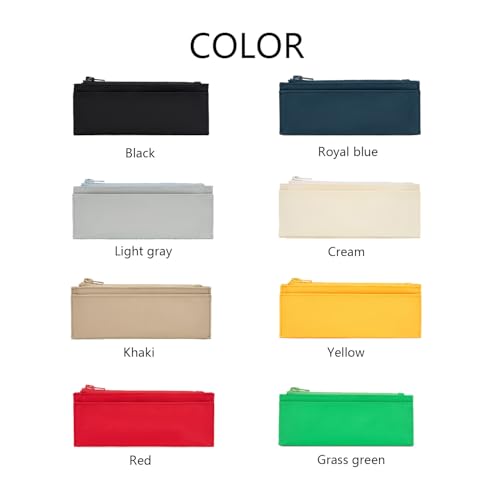 Image of Pencil Pouch for Teens School Office Supplies Pencil Case Cosmetic Bag Zipper (Red)