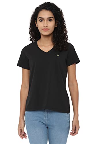 Image of Allen Solly Women's V‑Neck T‑Shirt | Comfortable Fit, Soft Fabric, Effortless Daily Styling