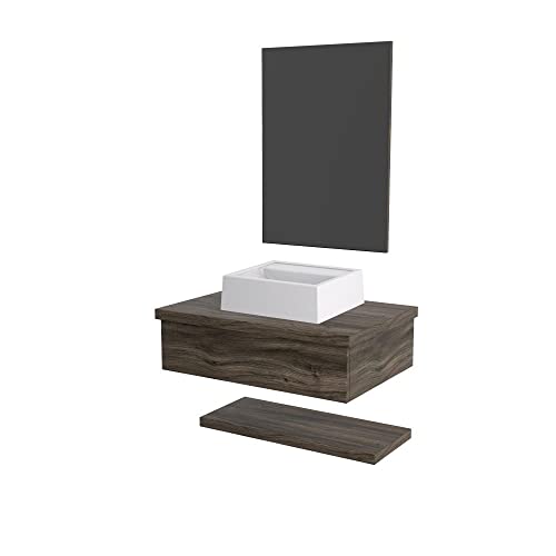Bancada Metrópole 606w 60cm C/cuba Q32 e Espelheira