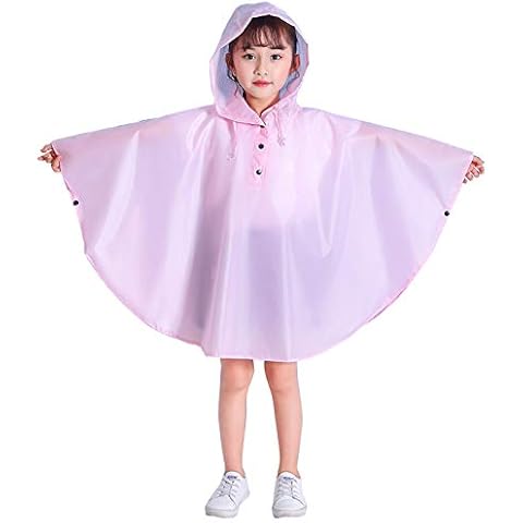 Gaga City Chubasquero Niño Impermeable Rosa Claro con Capucha Cover