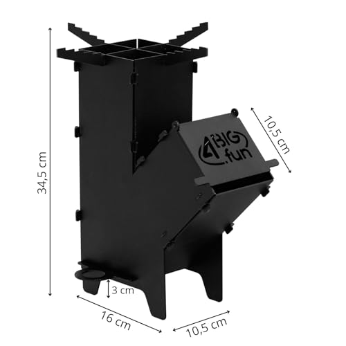 Campingofen Raketenofen Feuerstelle Rocket Stove für Dutch Oven Garten Terrasse Feuer-Ofen Multifunktional BBQ Grillen Campen Hobo Kocher