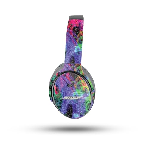 Image of MightySkins Glossy Glitter Skin Compatible with Bose QuietComfort 35 II Headphones - Neon Splatter | Protective, Durable High-Gloss Glitter Finish | Easy to Apply