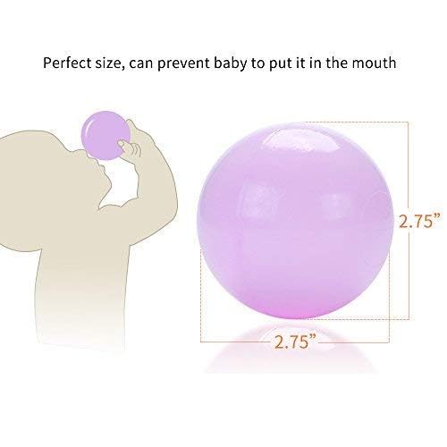 PlayMaty 2.75in Plastic Phthalate & BPA Free Pit Balls - Pack of 50 with Storage Bag for Baby Playhouse Birthday Party Decoration - Thumbnail 6