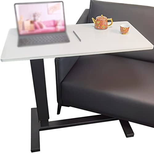Escritorio De Oficina De Pie, Mesa Elevable De Oficina, Mesa De Computadora De Altura Ajustable, Escritorio De Noche con Ruedas, Adecuado para Sala De Estar, Dormitorio, Estudio(White+Black)