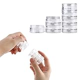 Beauticom 12 Pack(72 Pieces) 5G/5ML Transparent Stackable Plastic Storage Jar with Clear Lid for Jewelry, Findings, Pins, Small and Loose Items
