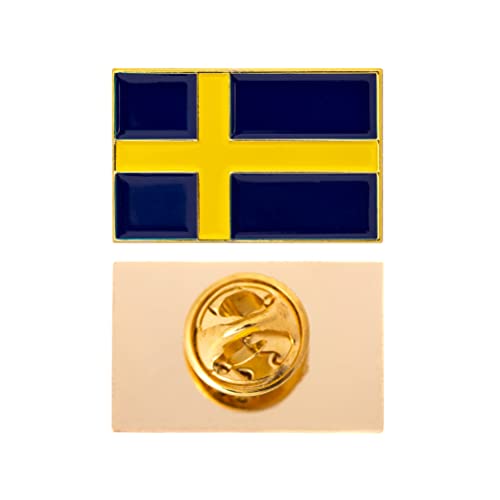 Image of Desert Cactus Sweden Flag Lapel Pin SWE Sweden Made of Metal for Formal Wear, Bag and Hat Jewelry, and Tie Tack