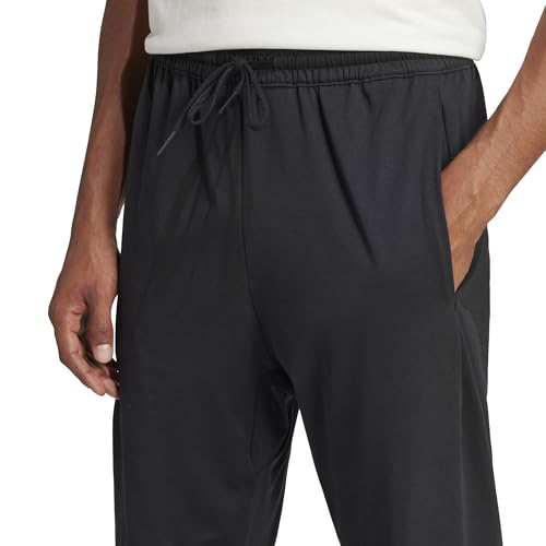 adidas Herren Essentials Linear Single Jersey Pants, Black/White, L – Ansicht 4