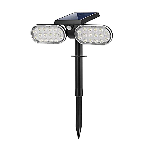 Romacci Holofote solar de duas cabeças para jardim 32 LED Solar Spot Light Fixado na parede Luz de i