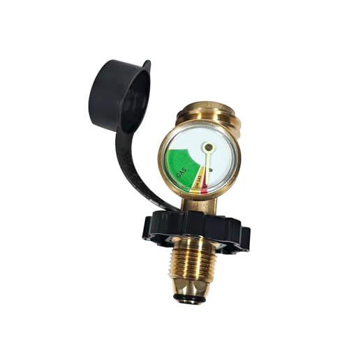 BuliBoao Propane Tank Gauge Adapter for 100 lb, Universal Fit POL Propane Tank Gauge Converts POL Gas Tank Service Valve to QCC1 / Type 1, Old to New Connection Type, Solid Brass