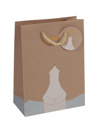 SIGEL GT050 Gift bag small, brown, 17 x 23 cm, brown/blue/white/yellow - Image 3