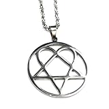 PiecesBeach Custom Heartagram Stainless Steel Necklace, Hiphop Punk Rock Pendant Titanium Jewelry, Gift Choice