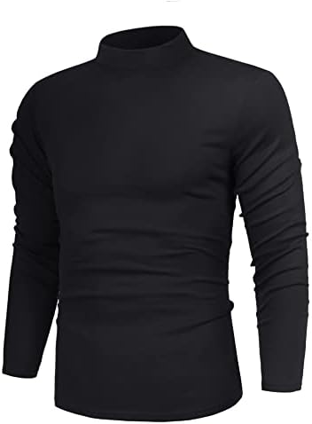 Poriff Men's Casual Slim Fit Basic Tops Knitted Thermal Turtleneck Pullover Sweater