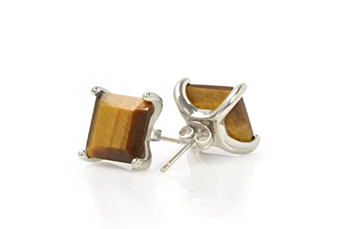 Boucles d'oreilles œil de tigre argent sterling cristal bijoux artisanaux anémone - 4