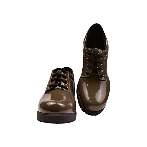 Coturno Feminino Oxford Tratorado Eleganteria Verde Militar Tamanho:34;Cor:Verde Militar