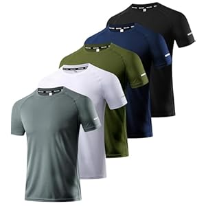 Boyzn 1, 3, 5 or 7 Pack Men’s Workout Running Shirts, Dry Fit Moisture Wicking T-Shirt, Gym Athletic Short Sleeve Tee Shirts