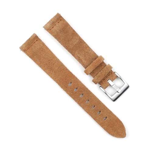Bracelet en cuir véritable chameau 24 mm pour montre classique