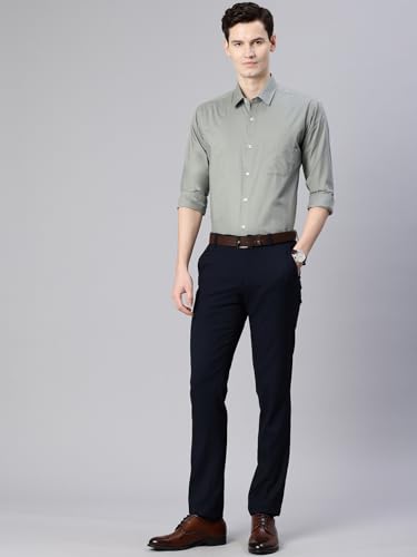 Image of Majestic Man Men's Solid Cotton Blend Wrinkle-Resistant Slim Fit Easy-Iron Formal & Office Wear