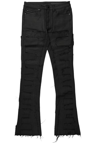 Men's Shake Coated Stacked Flare Jean2