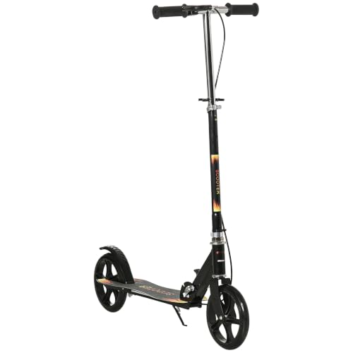 HOMCOM Monopattino per Bambini 7-14 Anni Pieghevole 86x35x93/98/103 cm Nero