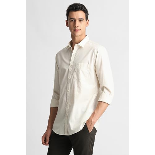 Image of Peter England Men's Cotton Slim Fit Print Shirt