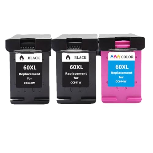 Tinta 60 XL de alta capacidad con dos cartuchos negros y uno color para Deskjet F4280 F4580