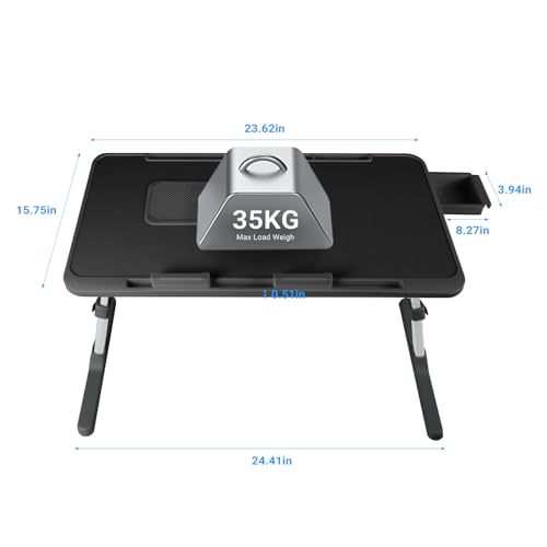 Image of iXTRA Adjustable Laptop Lap Desk with Cooling Fan USB Light for Adults 56 * 32cm,Black