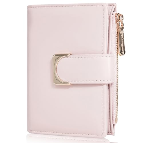 shiwuershi Geldbeutel Damen,Portemonnaie Kleine Brieftasche Geldbörse,Geldbörse mit Kartenfächern,stylisches kleines Portemonnaie (Rosa)