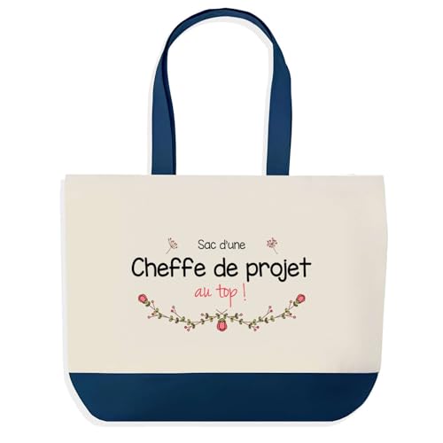 Sac de shopping bleu Cheffe de Projet Planetee grand format
