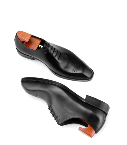 Whole Cut Men's Shoes – Full Grain Leather, Blake Stitched, Patina Finish – Sustainable Feldspathic Cowhide, Solid Rubber Sole – Timeless Italian Craftsmanship