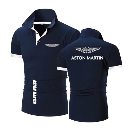 JANZBZSU Polos Cómodos para Hombre De A.s.t.o.n M.a.r.ti.n Camiseta Transpirable con Cuello Manga Corta Chándal Gráfico Camiseta De Colores Combinados-SLanS+BaiS||XS