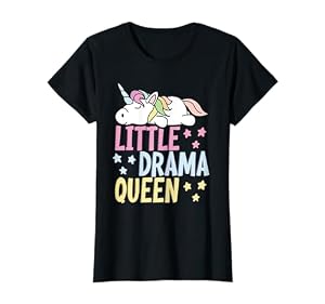 Unicornio para mujer, niña, unicornio Little Drama Queen Camiseta