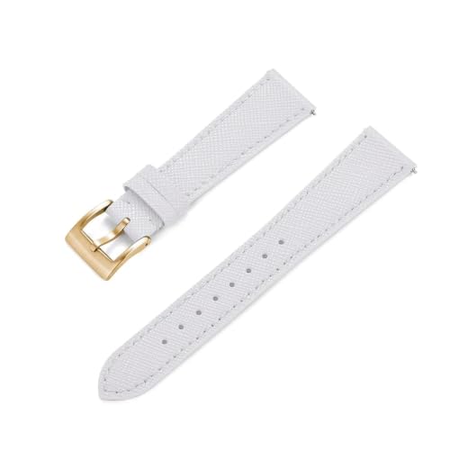 Correa de cuero genuino 23 mm para sustituir correas rotas en oro blanco