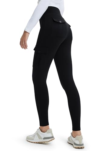 Libin Leggings Deportivos Mujer Forrado Impermeable Cargo Leggings Alta Cintura Caliente Pantalones Sport Leggings Deportivos Pantalones de Invierno, Negro S
