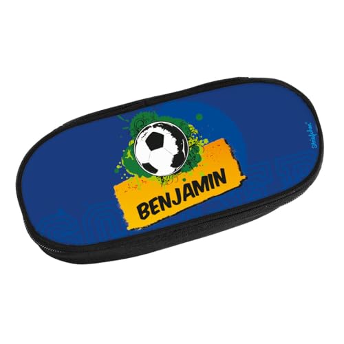 Striefchen® Federmappe mit Namen - Fußball - Faulenzer für Jungen perfekt für die Schule