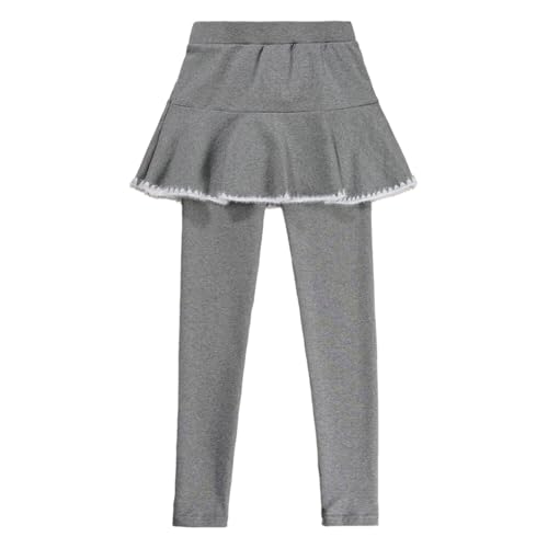 Loyan Toddler Girls School Uniform Pants Stretchy Leggings with Ruffle Skirt Footless Pantskirt3