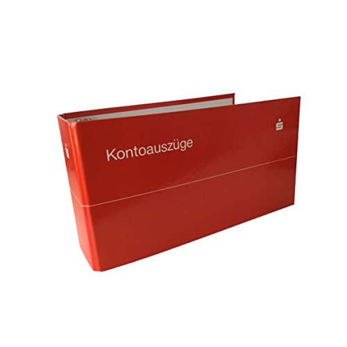 1 x Kontoauszugsordner, Bankordner, Ordner für Kontoauszüge rot mit Sparkassen Logo weiß… Cover