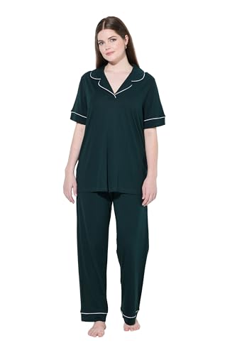 Pyjama col à revers et manches courtes Ulla Popken ensemble de nuit d'été pour femme