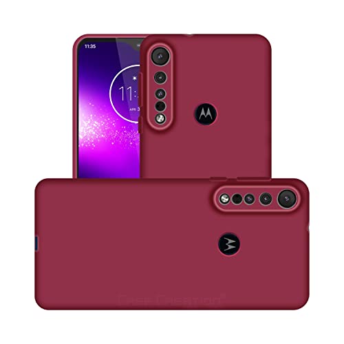 Image of Case Creation Liquid TPU Silicone Cover for Motorola Moto G8 Play Soft Case,Anti-Dirty Slim Case Frosted Matte Candy TPU Raised Bezel (Splash of Color) Back Case Cover for Moto G8 Play - Glamour Red