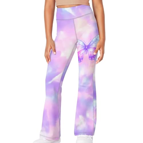 Dolyues Girls Flare Leggings High Waist Bell Bottoms for Girls Yoga Pants with Multi Pattern Size 5-14 Years4