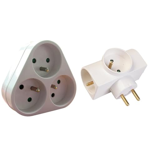 Triplite 3X 16A Triangulaire - Blanc - Zenitech & Multiprises Triplite latérale, 3 Prises 16A + Terre