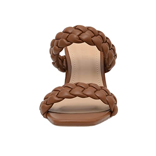 Image of Dunes Iris Chunky Braided Heel Sandals for Women, Block Heel Square Toe Summer Sandals with Memory Foam
