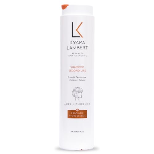 Kyara Lambert - Shampoo Second Life con Ácido Hialurónico, 400ml | Champú Especial para Extensiones, Postizos y Pelucas | Champú Dermoprotect