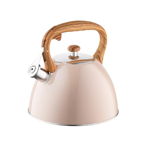 FLORINA - Bouilloire Inox (2,5 l) I Bouilloire Sifflante FRANK I Poignée Résistante à la Chaleur I Non Electrique I Induction, Gaz I Pour Thé et Café I Couleur:...